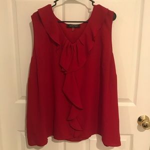 Kasper Fire Red Woman’s Sleeveless Blouse Size 3X NWT